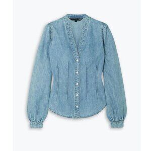 VERONICA BEARD Sedona cotton lyocell chambray denim blouse size 2